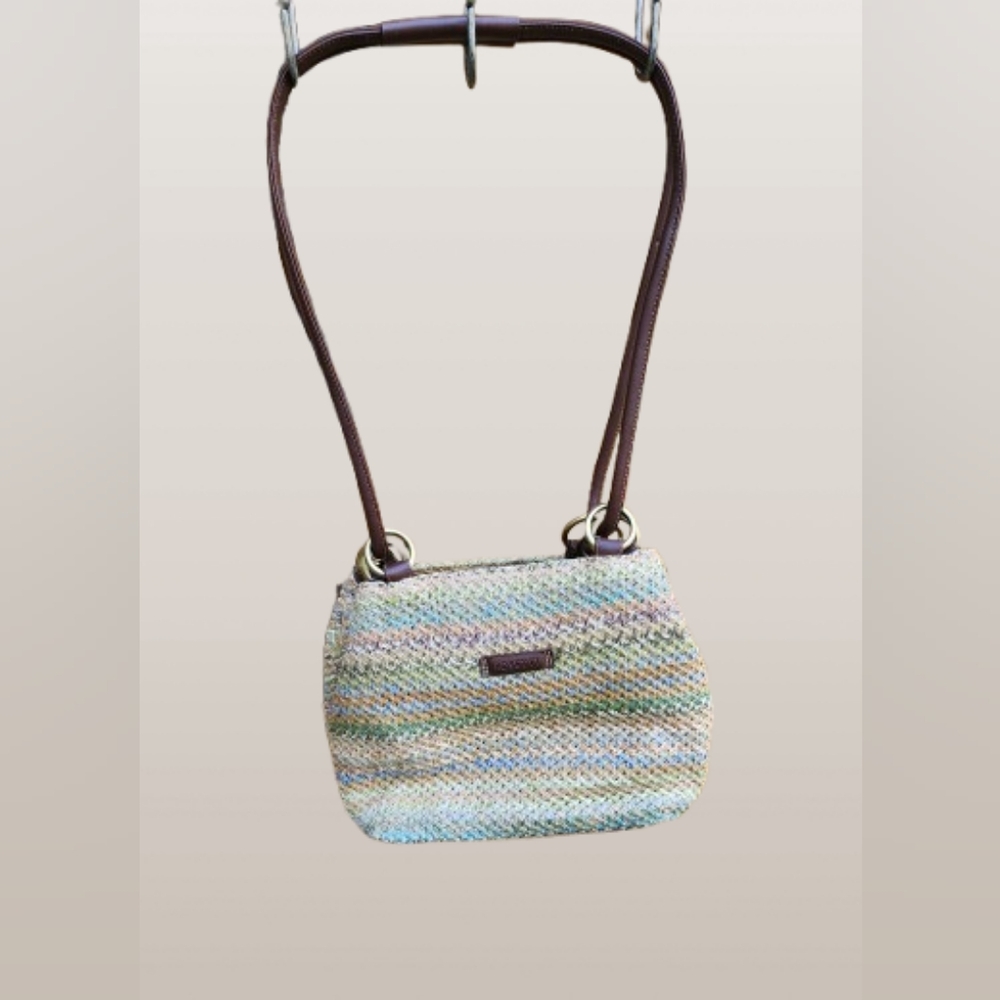 Brown Crossbody Bag with Adjustable Strap Button Closure (ROSETTI)